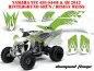 Preview: Diamond Flames Hintergrund = Grün, Designfarbe = Weiß für Yamaha YFZ 450 2004-2008 & 2012-2014