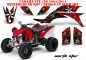 Preview: Northstar Hintergrund = Rot, Designfarbe = Schwarz für Yamaha YFZ 450 2004-2008 & 2012-2014