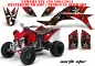 Preview: Northstar Hintergrund = Rot, Designfarbe = Schwarz für Yamaha YFZ 450 2004-2008 & 2012-2014
