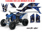 Preview: Northstar Hintergrund = Blau, Designfarbe = Weiß für Yamaha YFZ 450 2004-2008 & 2012-2014