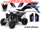 Preview: Tribal Flames Hintergrund = Schwarz, Designfarbe = Blau für Yamaha YFZ 450 2004-2008 & 2012-2014