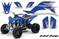 Preview: Tribal Flames Hintergrund = Blau, Designfarbe = Silber für Yamaha YFZ 450 2004-2008 & 2012-2014