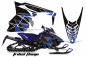 Preview: Tribal Flames Background = Black, Design color = Blue for Yamaha Viper SR/SRT/RTX/SE 2014-2016