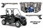 Preview: Checkered Skull Background = Silver, Design color = Blue for Yamaha Rhino 700/660/450