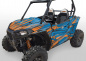 Preview: Racer-X Hintergrundfarbe = Voodoo Blau, Designfarbe = Orange für Polaris RZR 900S/1000S 2 Türer 2015-2020
