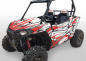 Preview: Racer-X Hintergrundfarbe = Weiß, Designfarbe = Rot für Polaris RZR 900S/1000S 2 Türer 2015-2020
