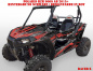 Preview: Racer-X Hintergrundfarbe = Schwarz, Designfarbe = Rot für Polaris RZR 900S/1000S 2 Türer 2015-2020
