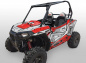 Preview: War Machine Hintergrund = Rot, Designfarbe = Silber für Polaris RZR 900S/1000S 2 Türer 2015-2020
