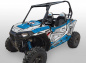 Preview: War Machine Hintergrund = Voodoo Blau, Designfarbe = Silber für Polaris RZR 900S/1000S 2 Türer 2015-2020