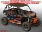 Preview: Racer-X Hintergrundfarbe = Schwarz, Designfarbe = Orange-Blau für Polaris RZR 1000 XP/Turbo 2 Türer 2013-2018