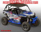 Preview: War Machine Hintergrund = Blau, Designfarbe = Silber für Polaris RZR 1000 XP/Turbo 2 Türer 2013-2018