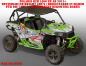 Preview: War Machine Hintergrund = Hellgrün, Designfarbe = Silber für Polaris RZR 1000 XP/Turbo 2 Türer 2013-2018