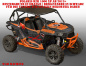 Preview: War Machine Hintergrund = Orange, Designfarbe = Schwarz für Polaris RZR 1000 XP/Turbo 2 Türer 2013-2018