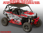 Preview: War Machine Hintergrund = Rot, Designfarbe = Silber für Polaris RZR 1000 XP/Turbo 2 Türer 2013-2018