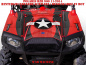 Preview: War Machine Hintergrund = Schwarz, Designfarbe = Rot für Polaris RZR 900XP - 2011-2014