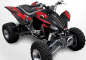 Preview: War Machine Hintergrund = Schwarz, Designfarbe = Rot für Yamaha YFZ 450 2004-2008 & 2012-2014