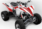 Preview: War Machine Hintergrund = Rot, Designfarbe = Weiß für Yamaha YFZ 450 2004-2008 & 2012-2014