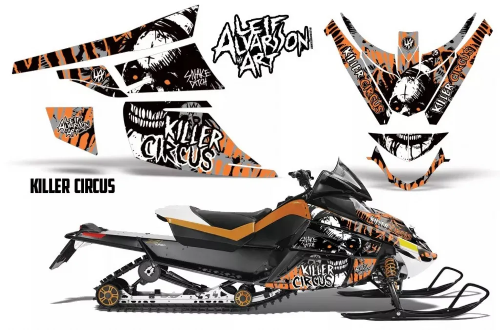 Killer Circus Hintergrund = Silber, Designfarbe = Orange für Arctic Cat Z1 Turbo 2006-2012