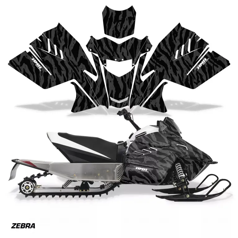 Zebra Girl Hintergrund = Schwarz, Designfarbe = Schwarz für Arctic Cat ZR 200 Schneemobil 2018-2024