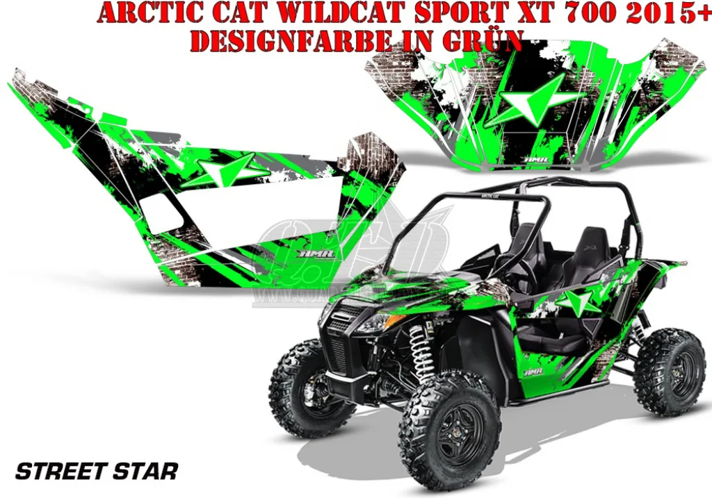 Street Star Grün für Arctic-Cat Wildcat Sports XT 700 2014-2016