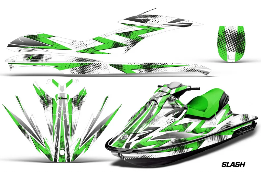 Slash Hintergrund = Weiß, Designfarbe = Grün für CAN-AM Sea Doo GTI Sitdown 2006-2010