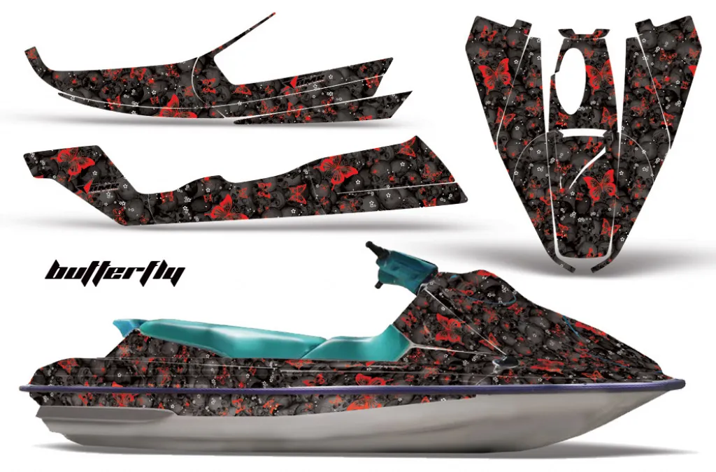 Butterfly Background = Black, Design color = Red for CAN-AM Sea Doo GTS Sitdown 1992-1997