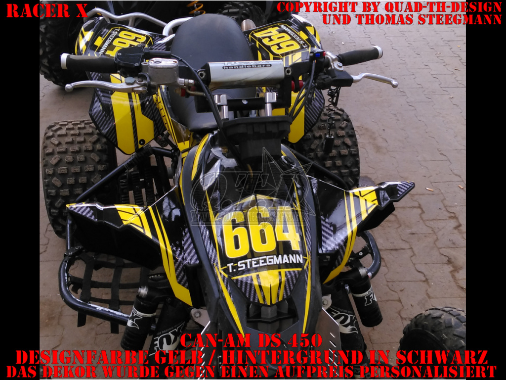 Racer-X Background = Black, Design color = Yellow for CAN-AM DS 450