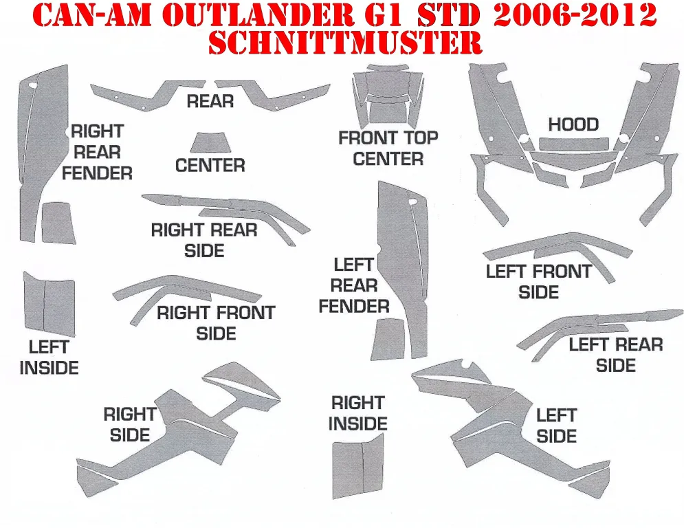 Schnittmuster für CAN-AM Outlander EFI 500/650/800 2006-2011