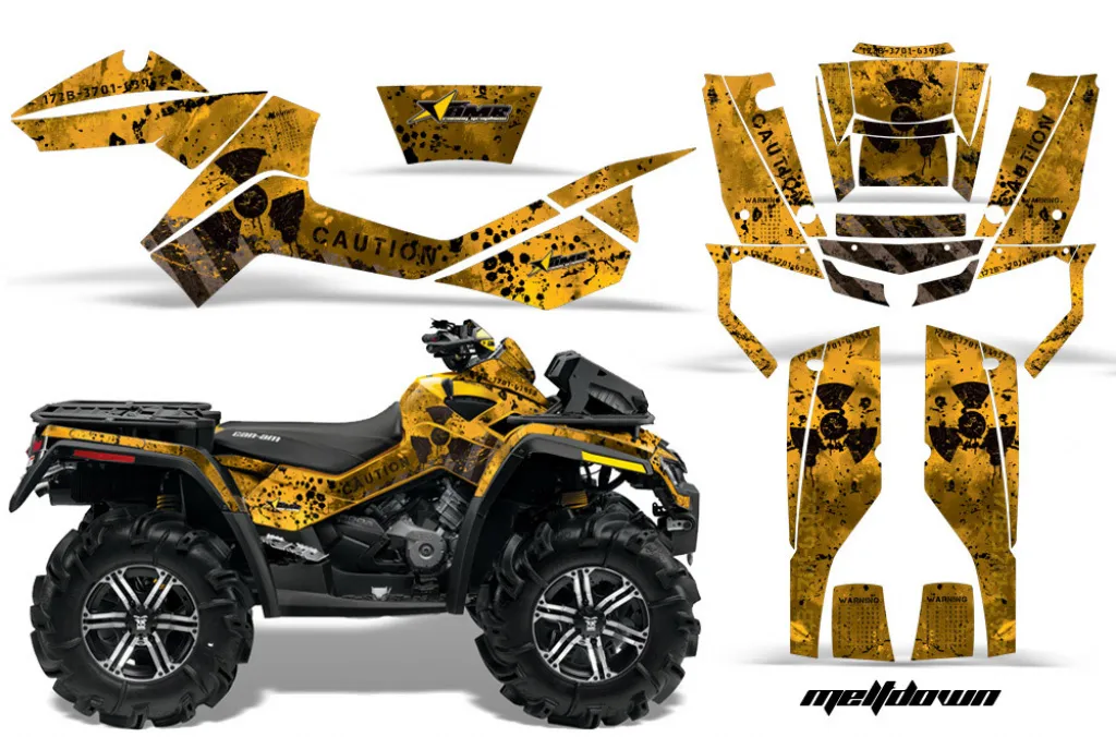 Meltdown Background = Yellow, Design color = Black for CAN-AM Outlander MAX 500/650/800 2006-2012