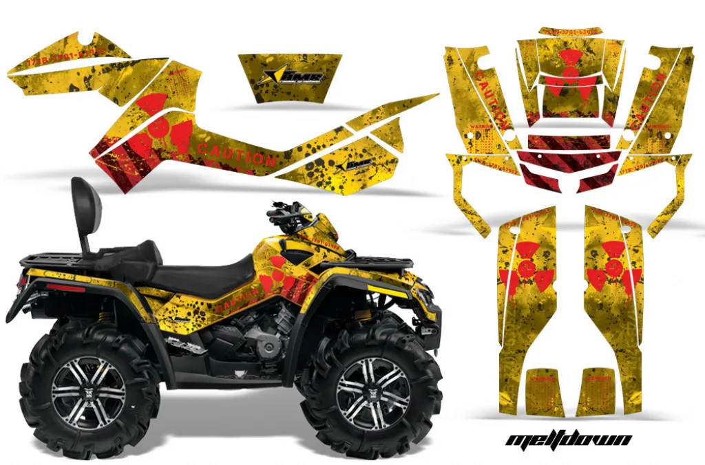 Meltdown Background = Yellow, Design color = Red for CAN-AM Outlander MAX 500/650/800 2006-2012