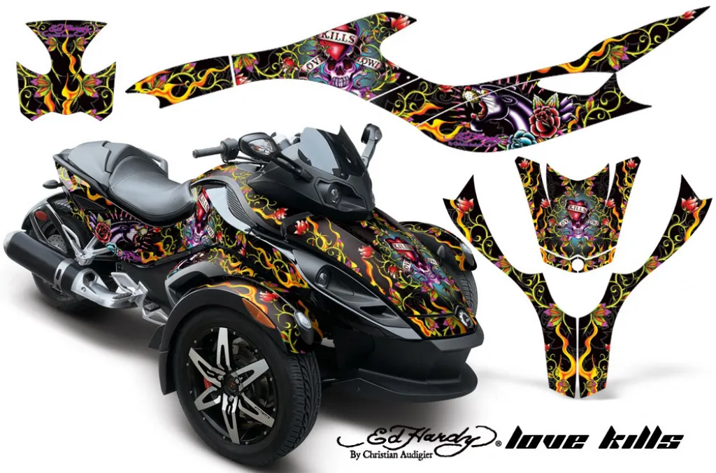Ed-Hardy - LoveKills Schwarz für CAN-AM Spyder RS/RSS