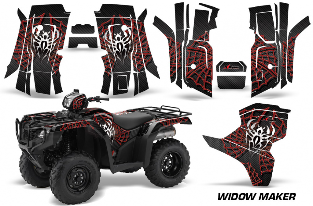 Widow Maker Background = Black, Design color = Red for Honda Fourtrax TRX 500 Foreman 2014-2019