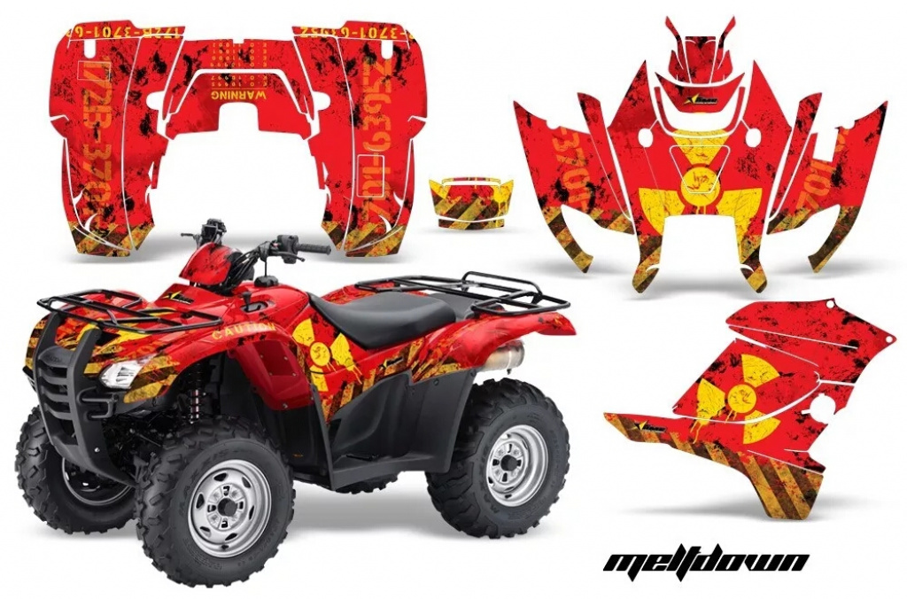 Meltdown Background = Red, Design color = Yellow for Honda Rancher/Rancher AT 2007-2013