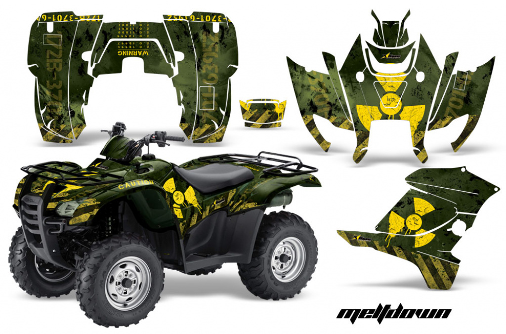 Meltdown Background = Green, Design color = Yellow for Honda Rancher/Rancher AT 2007-2013