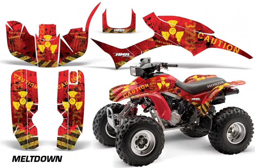 Meltdown Background = Red, Design color = Yellow for Honda TRX 300EX 1993-2006