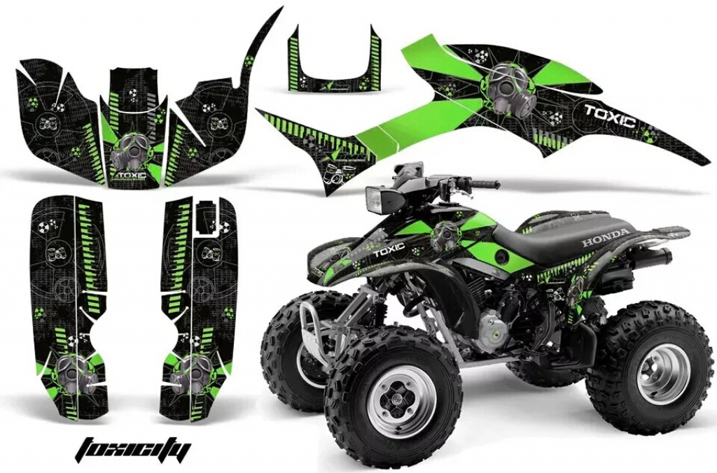 Toxicity Background = Black, Design color = Green for Honda TRX 300EX 1993-2006