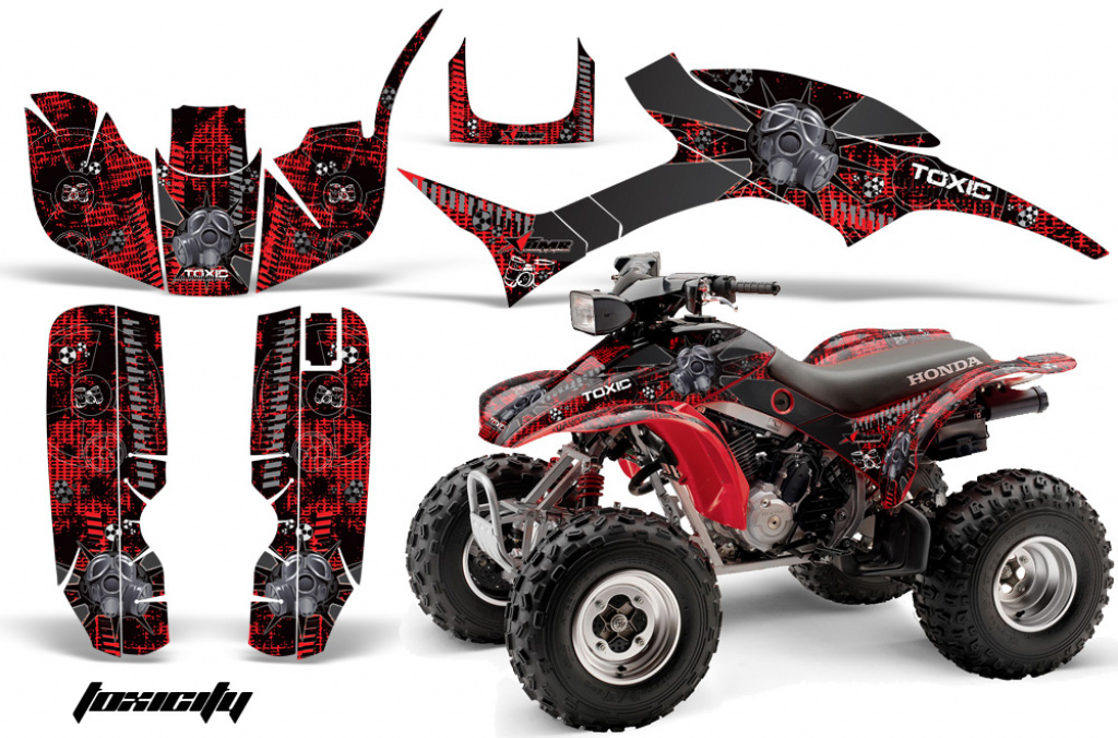 Toxicity Background = Red, Design color = Black for Honda TRX 300EX 1993-2006