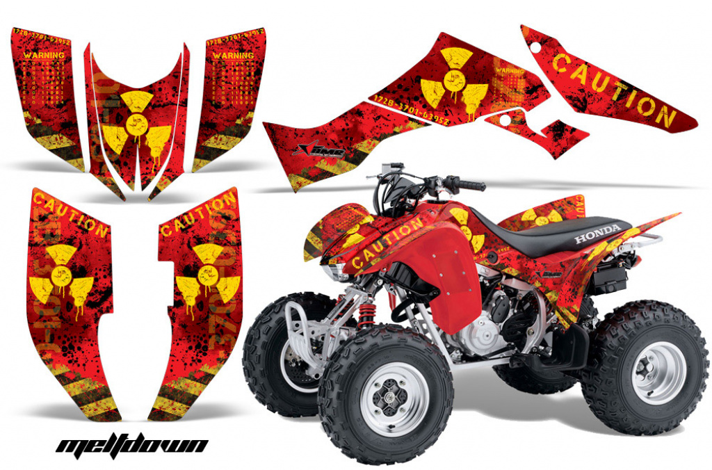 Meltdown Background = Red, Design color = Yellow for Honda TRX 300EX 2007-2013