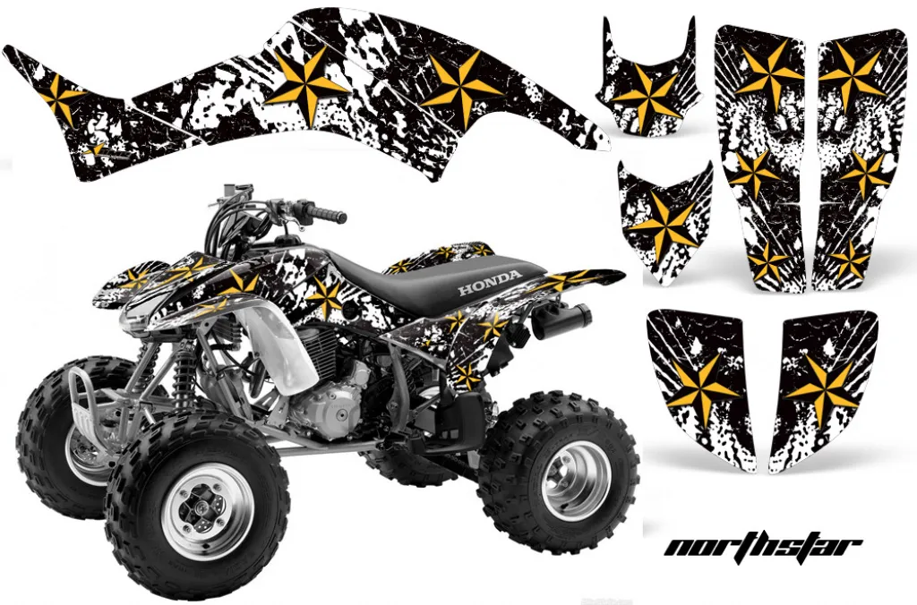 Northstar Hintergrund = Weiß, Designfarbe = Gelb für Honda TRX 400EX 1999-2007