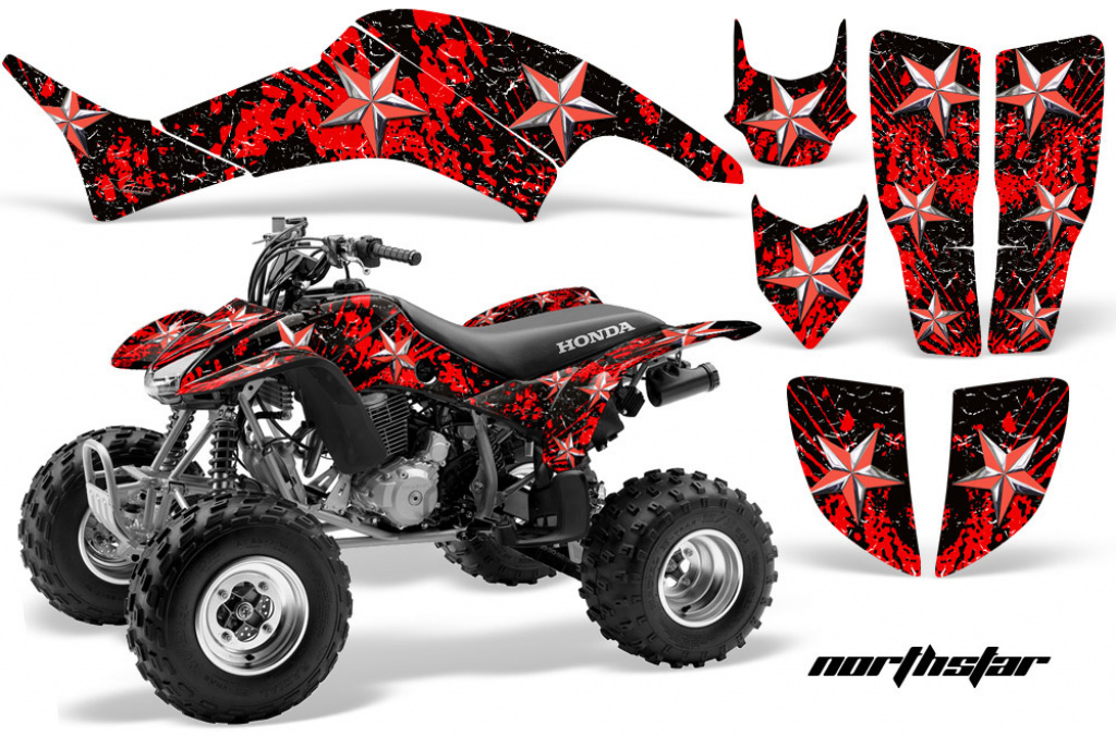 Northstar Background = Red, Design color = Red for Honda TRX 400EX 1999-2007
