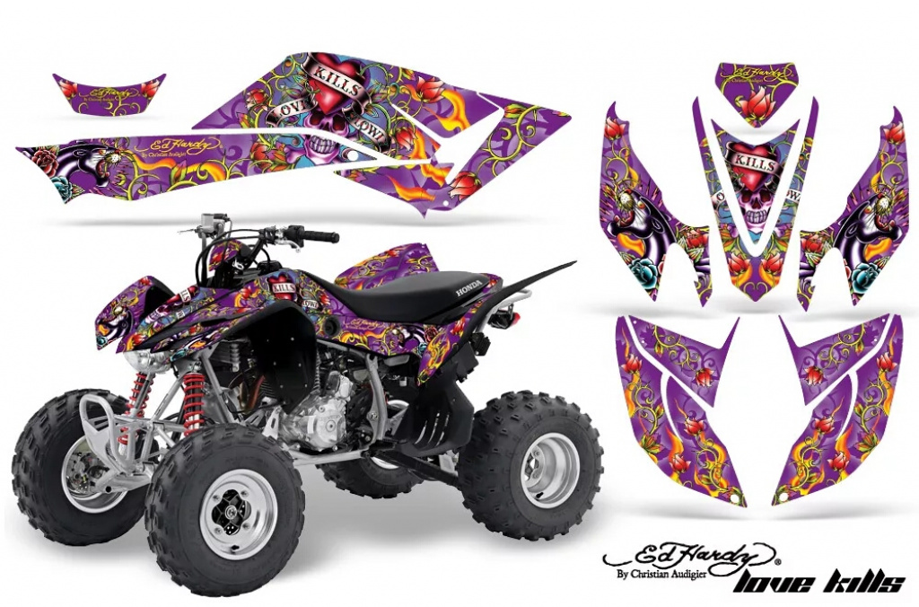 Ed-Hardy - Love Kills Purple for Honda TRX 400EX 2008-2016