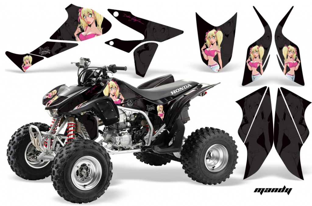 Mandy Background = Black, Design color = Pink for Honda TRX 450R 2004-2016