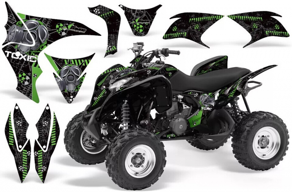 Toxicity Background = Black, Design color = Green for Honda TRX 700xx 2008-2015