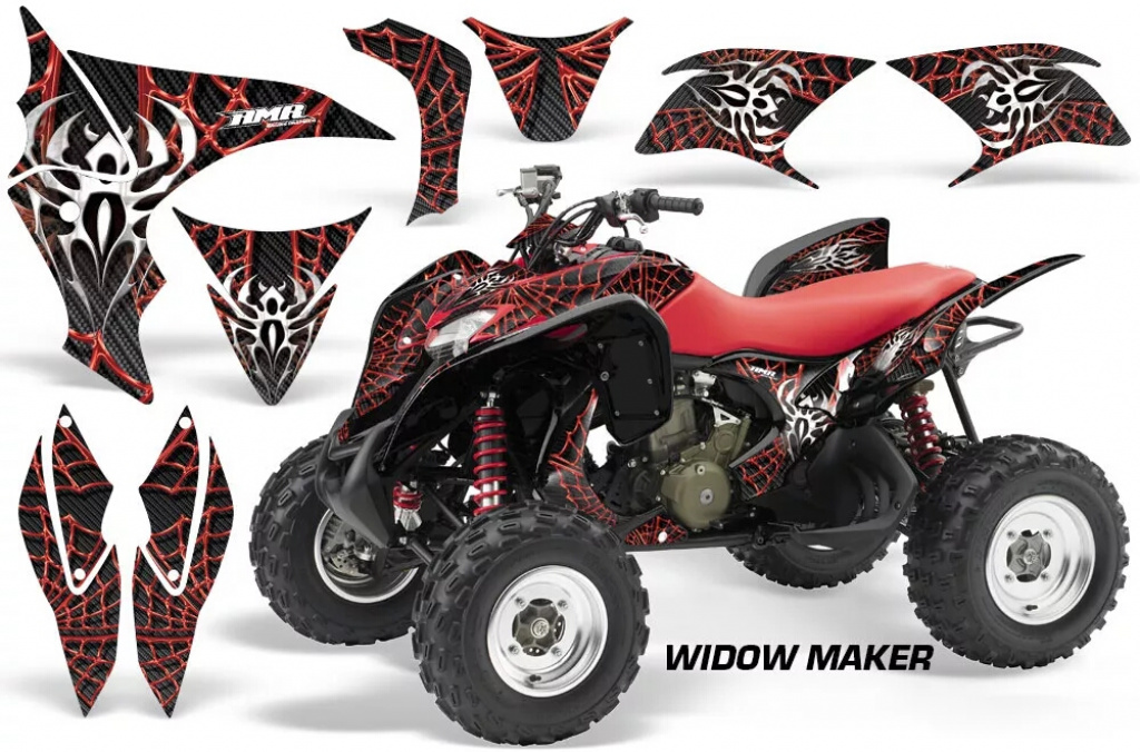 Widow Maker Background = Black, Design color = Red for Honda TRX 700xx 2008-2015