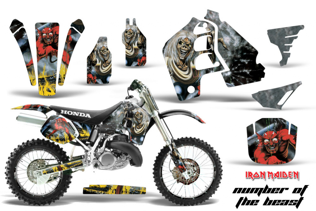 Iron Maiden - Number of the Beast mit Nummernfelder für Honda CR500 1989-2001