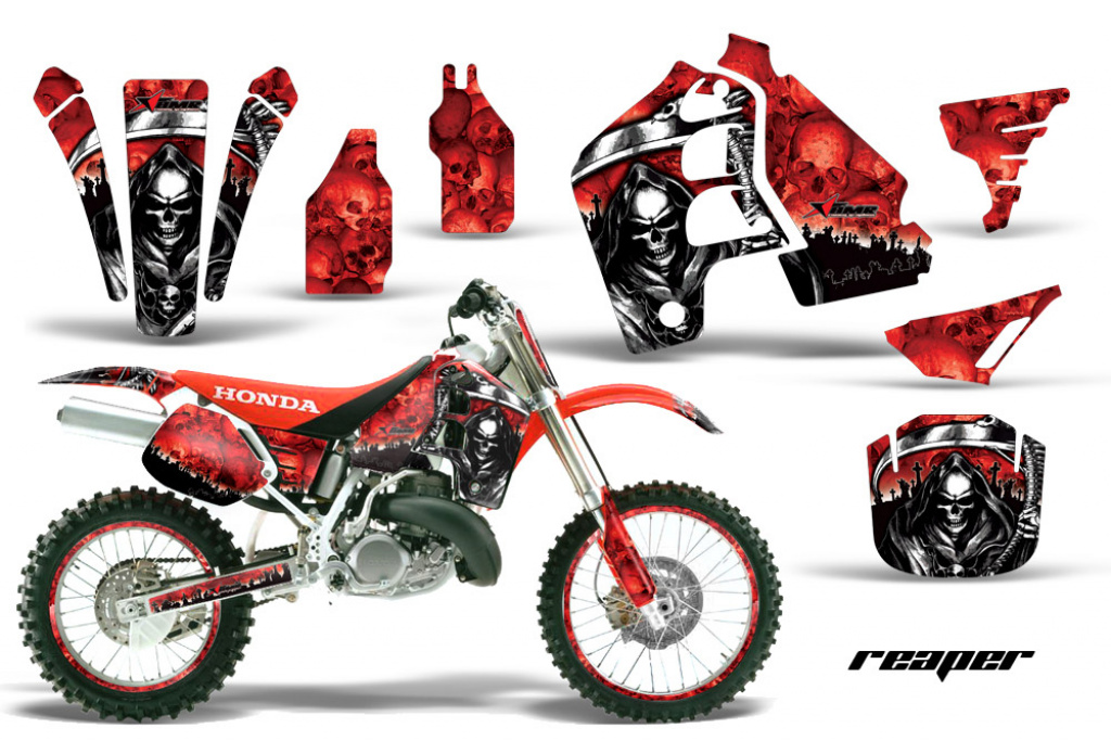 Reaper Rot mit Nummernfeldern für Honda CR500 1989-2001