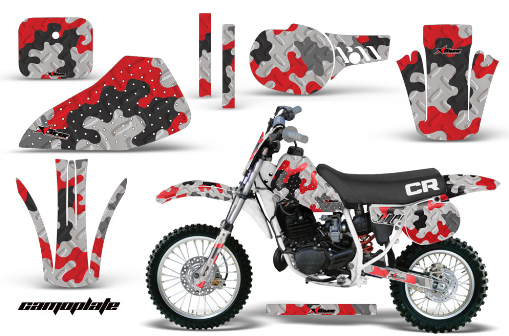 Camoplate Rot mit Nummernfeldern für Honda CR60 1984-1985