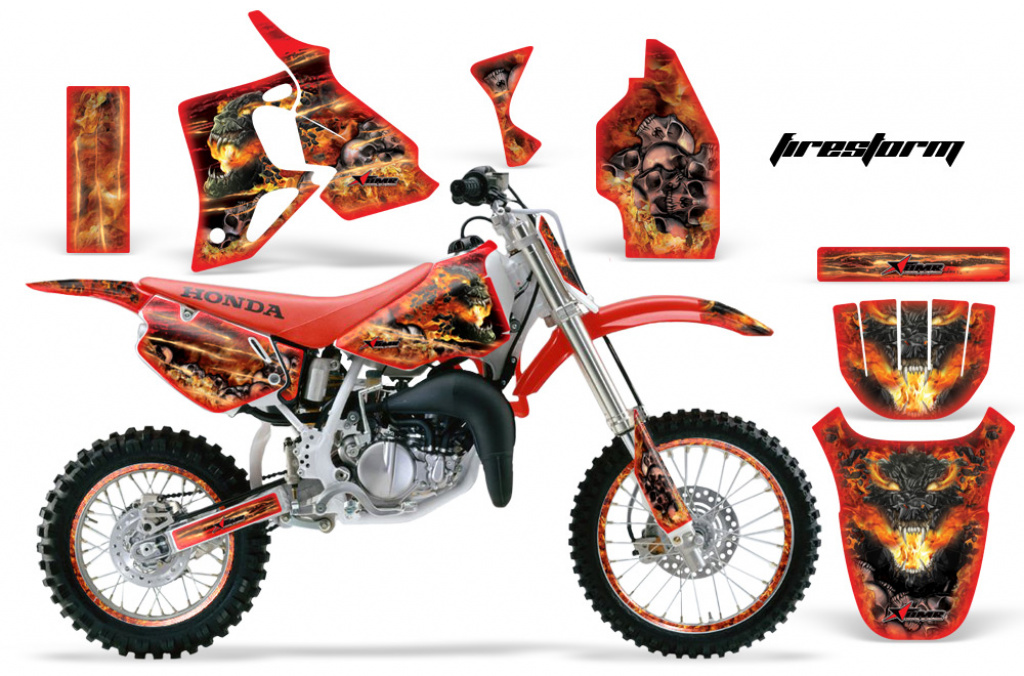 Firestorm Rot mit Nummernfeldern für Honda CR80 1996-2002