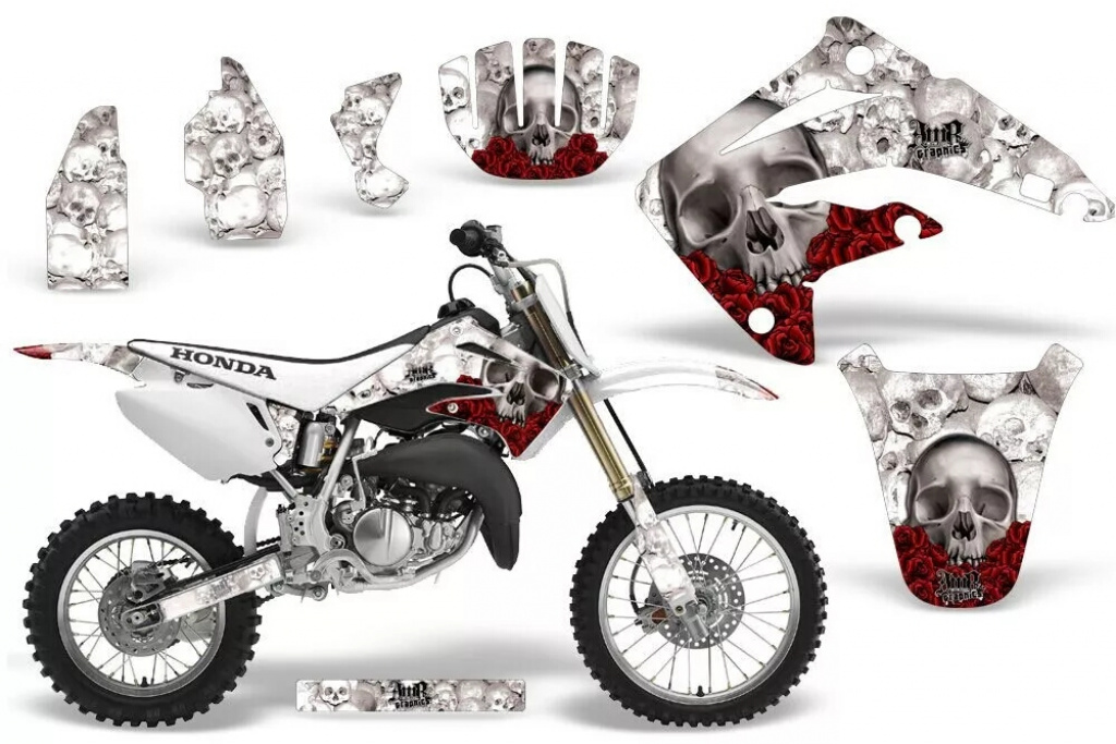 Bone Collector Weiß ohne Nummernfeldern für Honda CR85 2003-2007