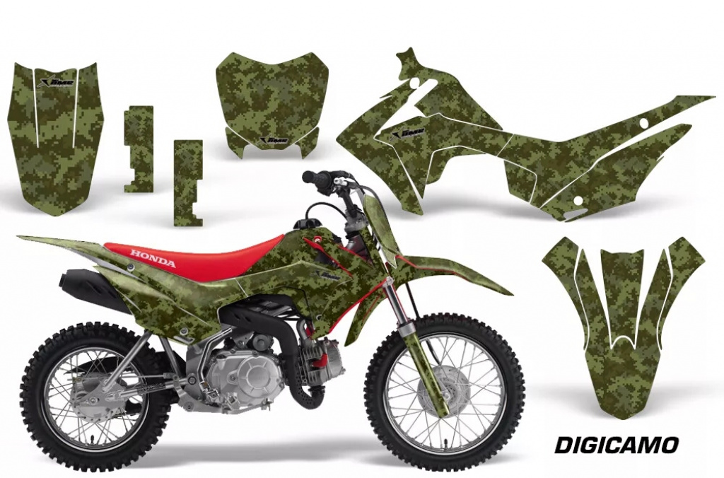Digicamo Grün mit Nummernfeldern für Honda CRF110 F 2013-2018